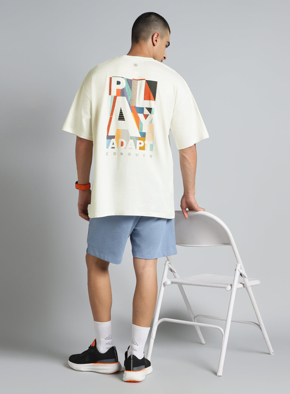 Men's White Cult Graphic Oversized Fit T-shirt