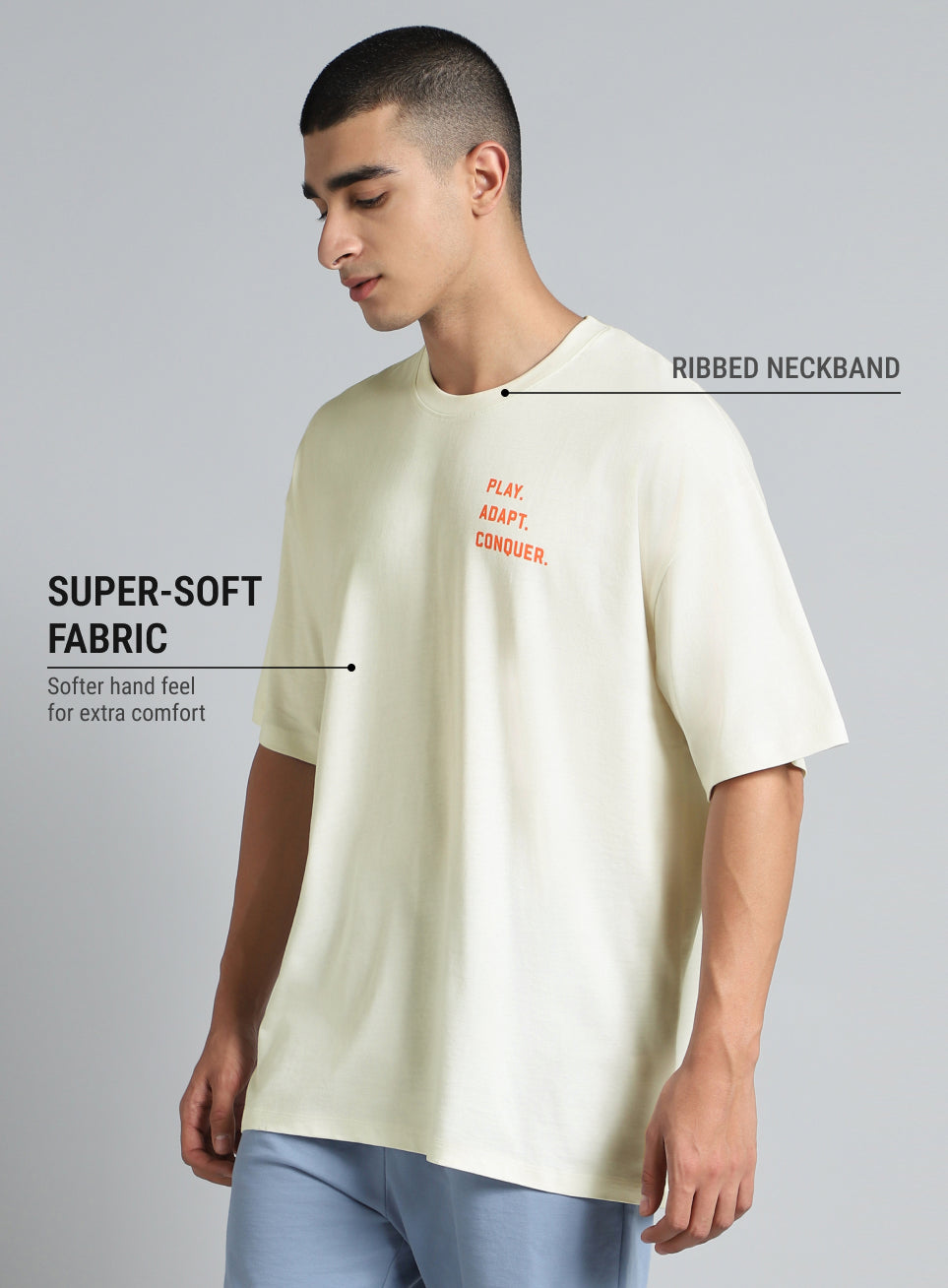 Men's White Cult Graphic Oversized Fit T-shirt