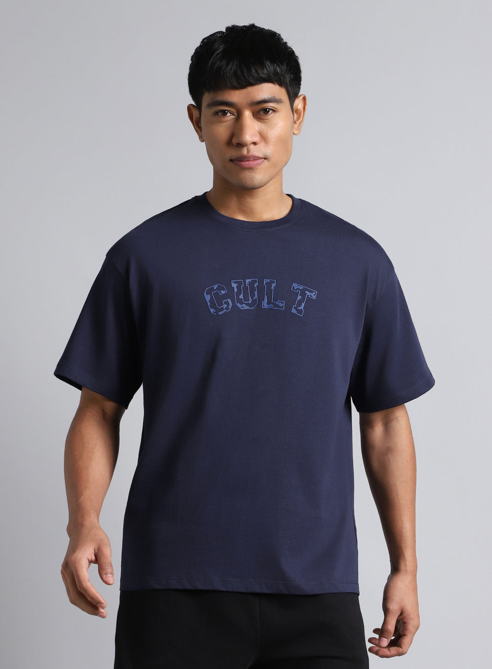Men's Navy Cult Branding Graphic Relaxed T-shirt