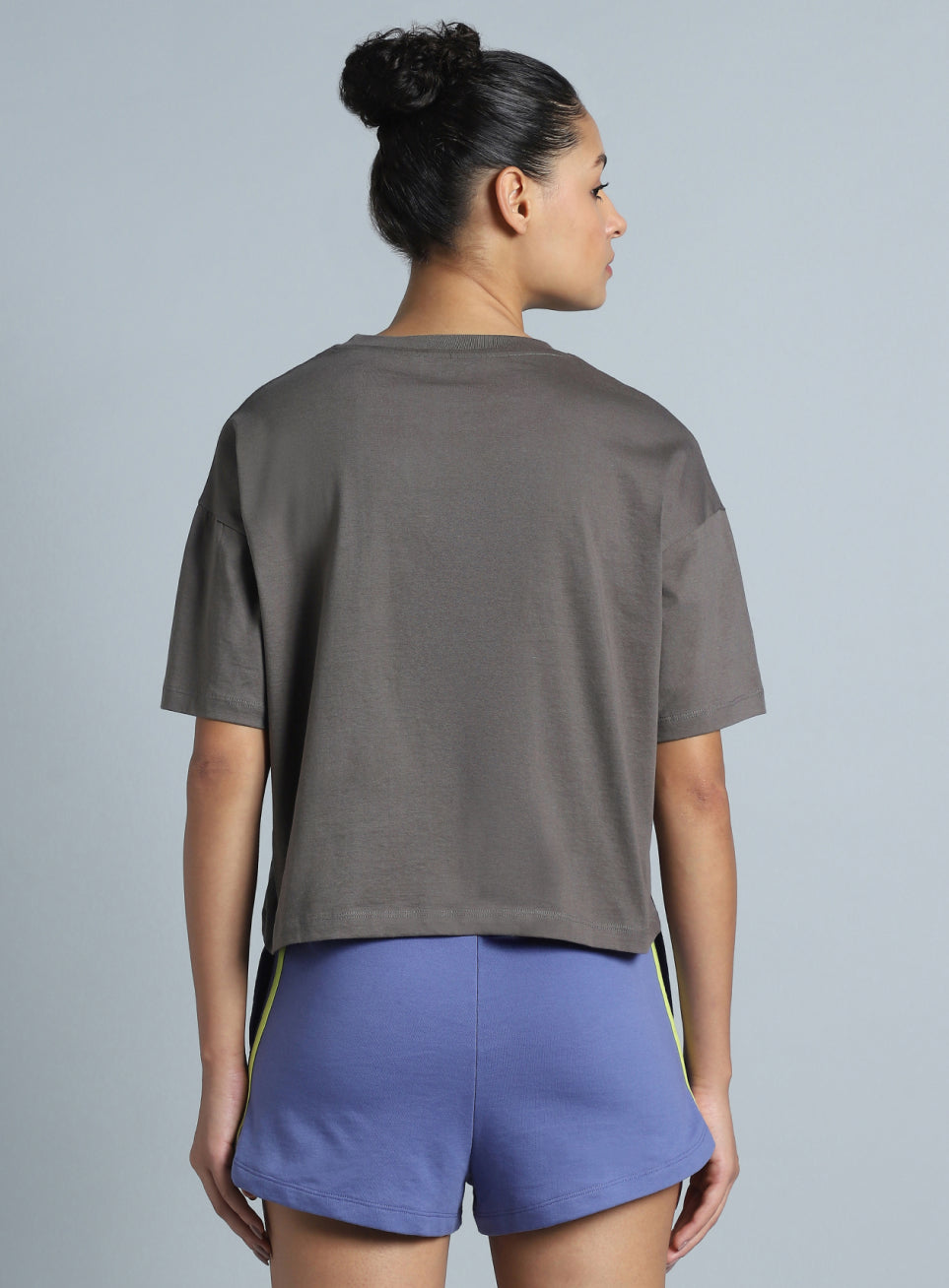 Women's Dark Grey Branding Cropped T-shirt