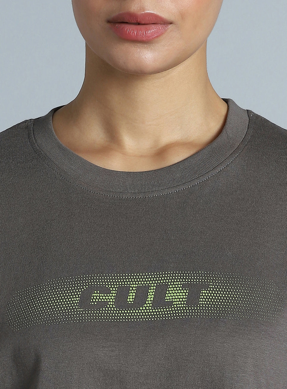 Women's Dark Grey Branding Cropped T-shirt