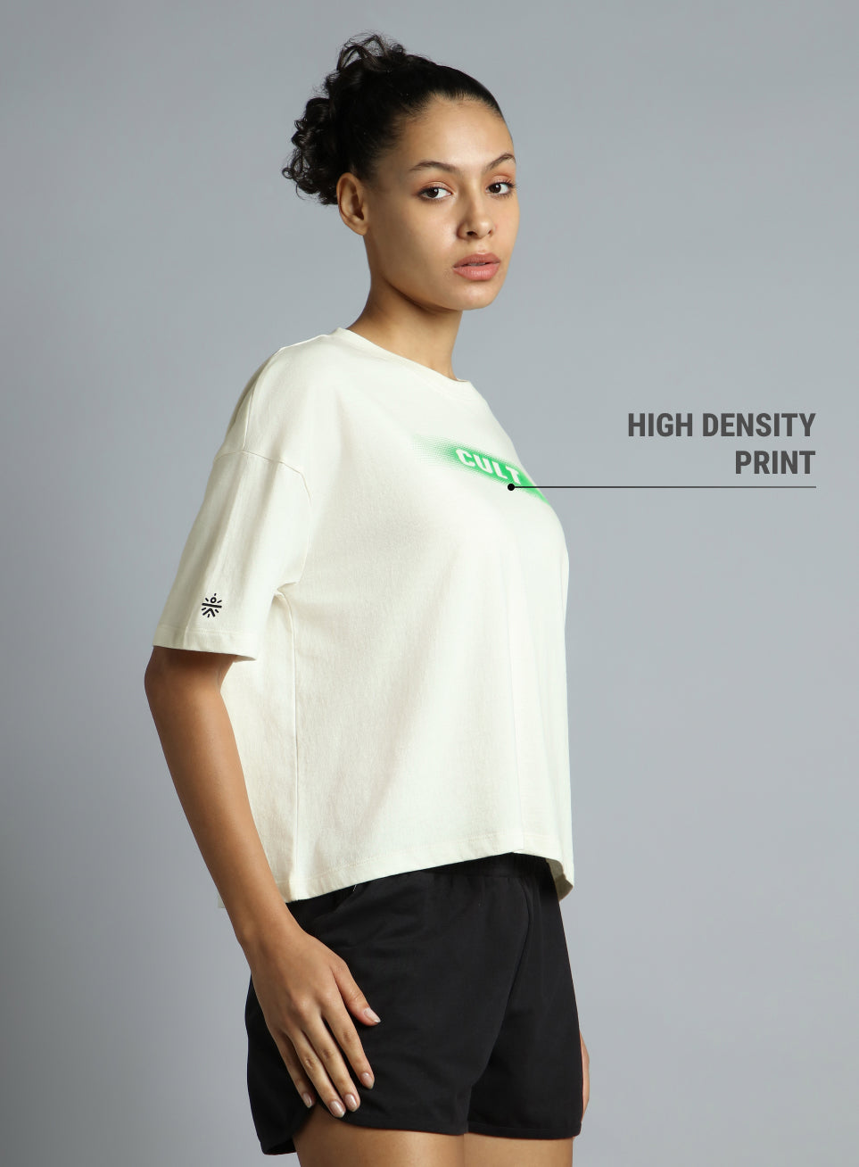 Women's White Branding Cropped T-shirt