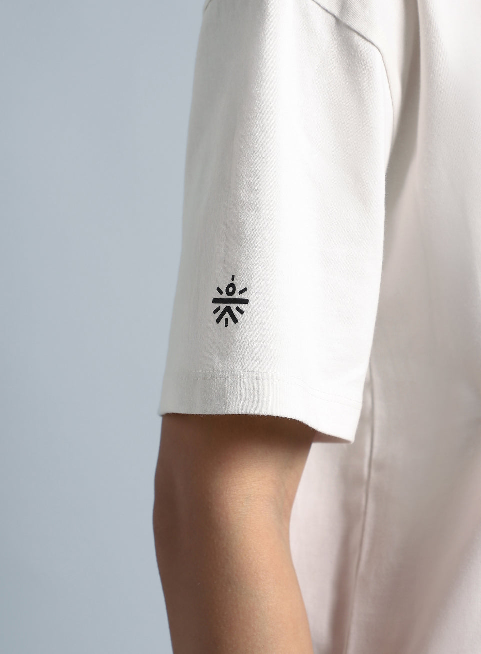 Women's White Back Print Relaxed Fit T-shirt