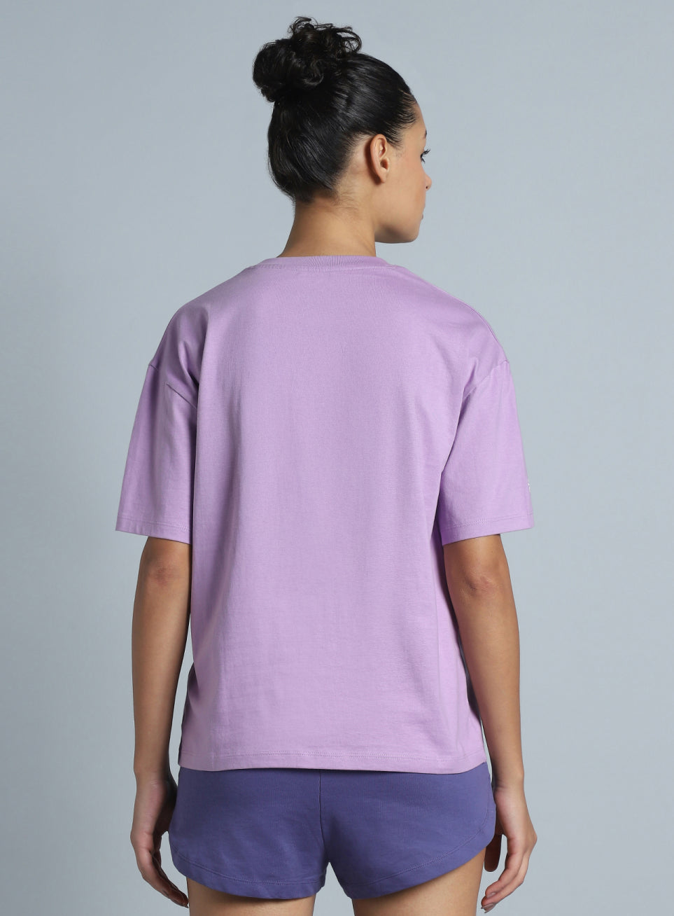 Women's Purple Back print Oversized fit T-shirt