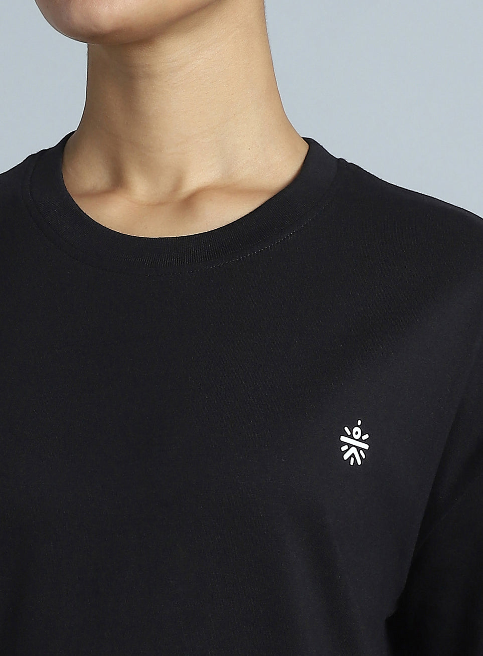 Women's Black Back Print Relaxed Fit T-shirt