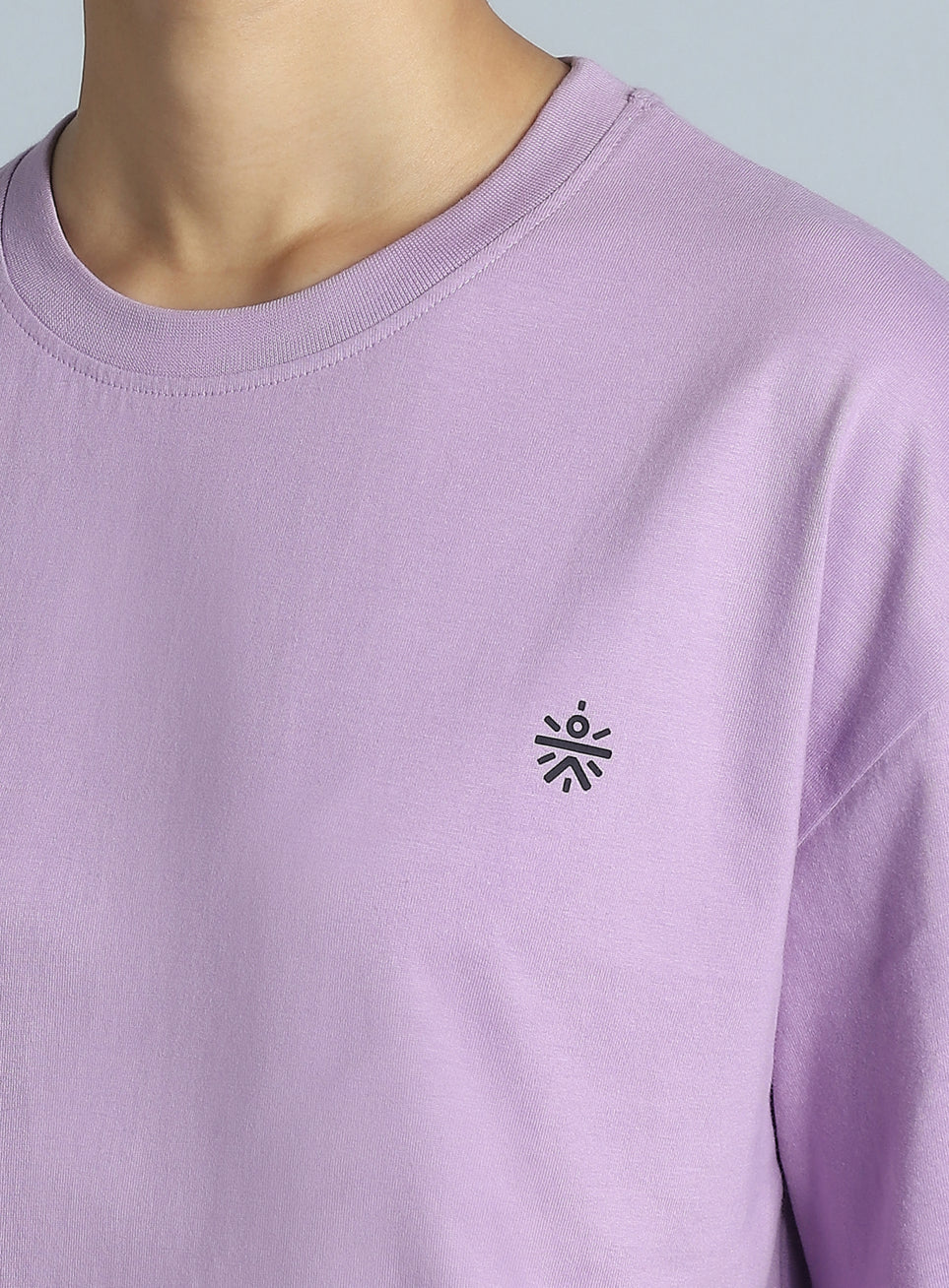 Women's Purple Back Print Relaxed Fit T-shirt