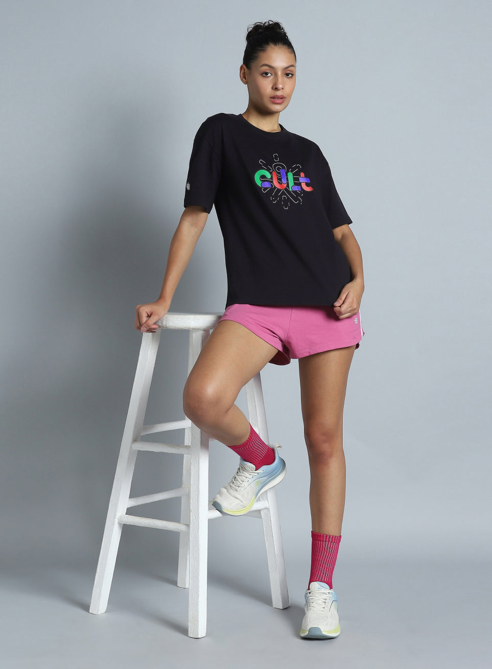 Women's Black Brand Carrier Relaxed Fit T-shirt