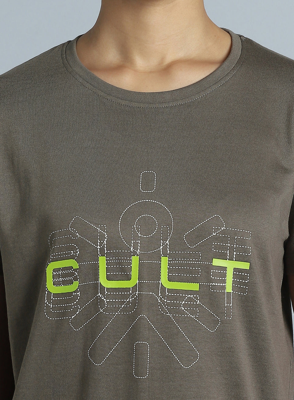 Women's Dark Grey Brand Carrier T-shirt