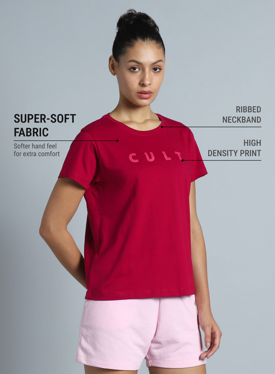 Women's Red Cult Printed T-shirt
