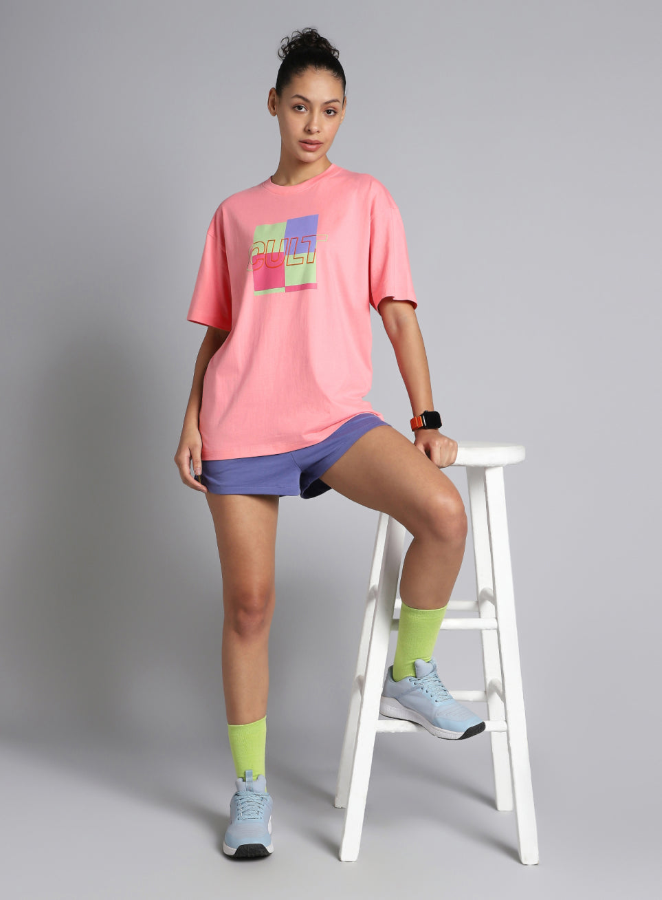 Women's Pink Cult Brand Carrier Oversized T-shirt