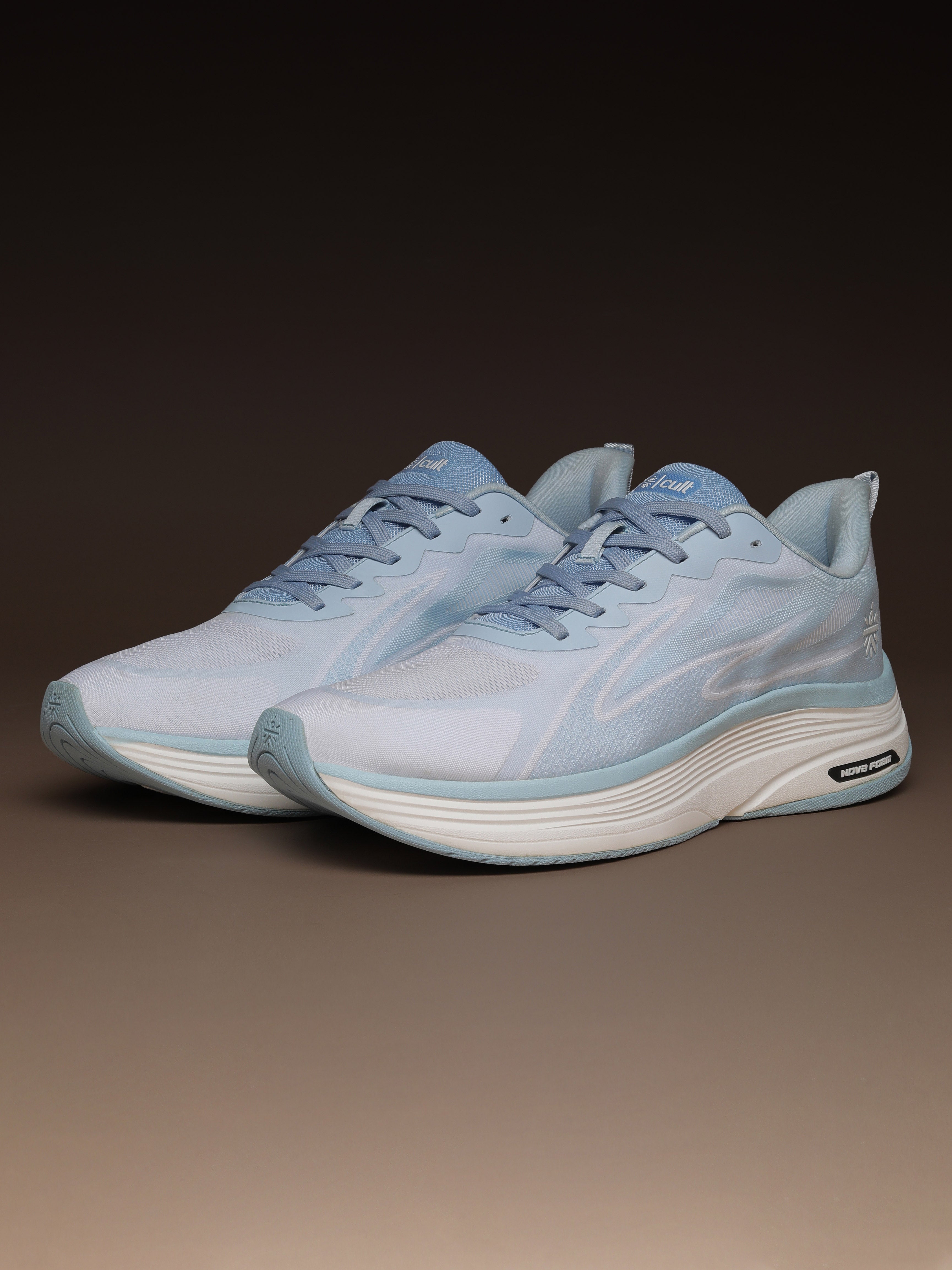 cult Men's FlexRide Running Shoes - Ice Blue/White