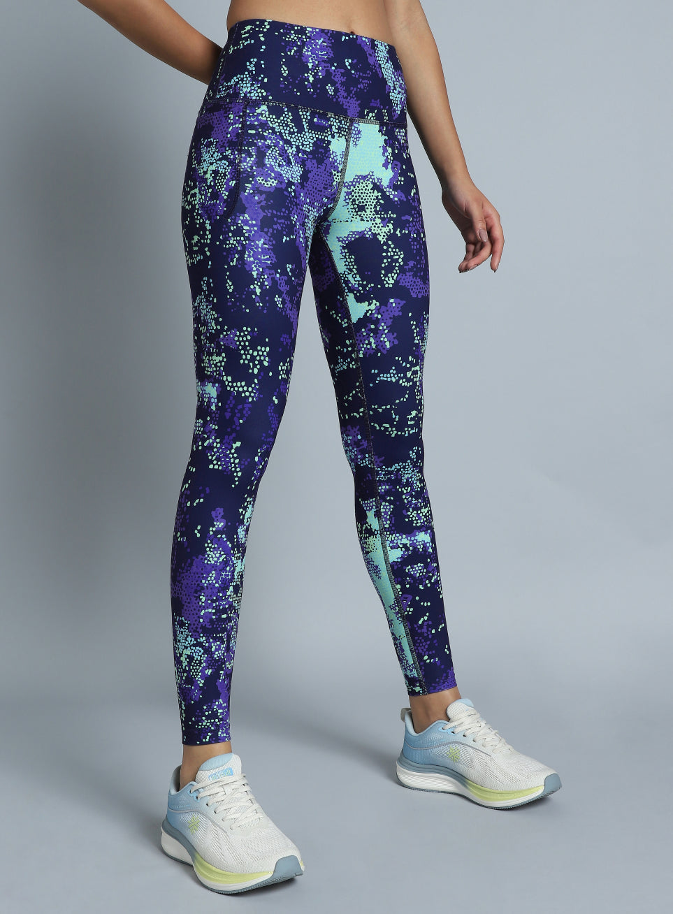 Women's Navy Printed Train All Day COMFlex Tights
