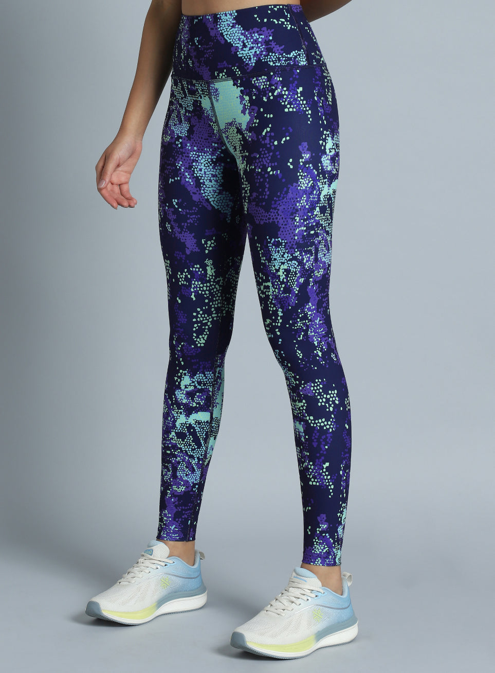 Women's Navy Printed Train All Day COMFlex Tights