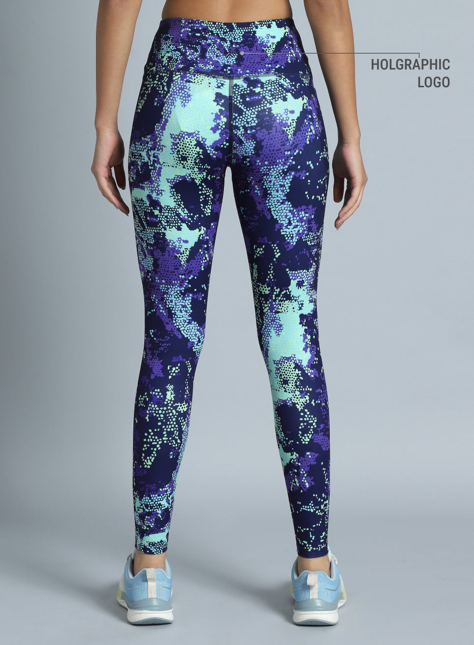 Women's Navy Printed Train All Day COMFlex Tights