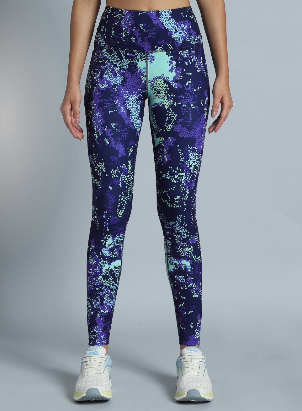 Women's Navy Printed Train All Day COMFlex Tights