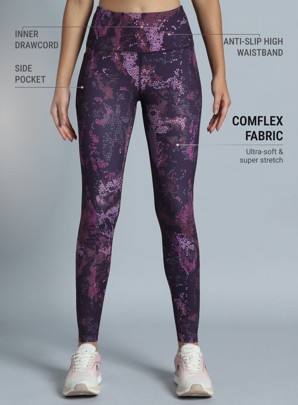 Women's Plum Printed Train All Day COMFlex Tights