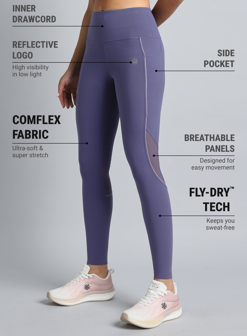 Women's Purple Run All Day COMFlex Tights