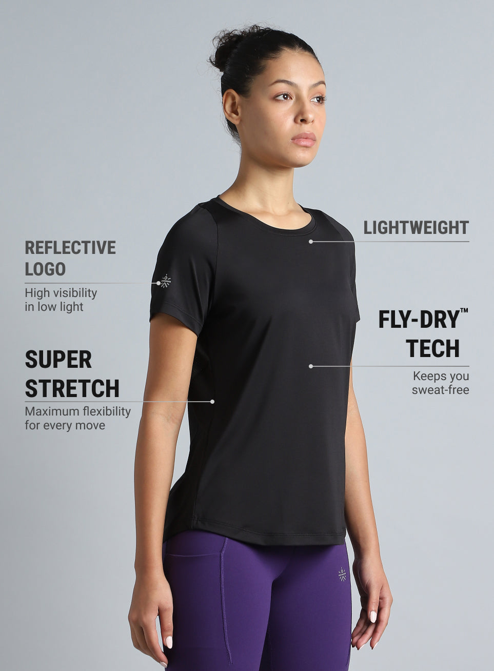 Women's Black The Racer Pacer Top