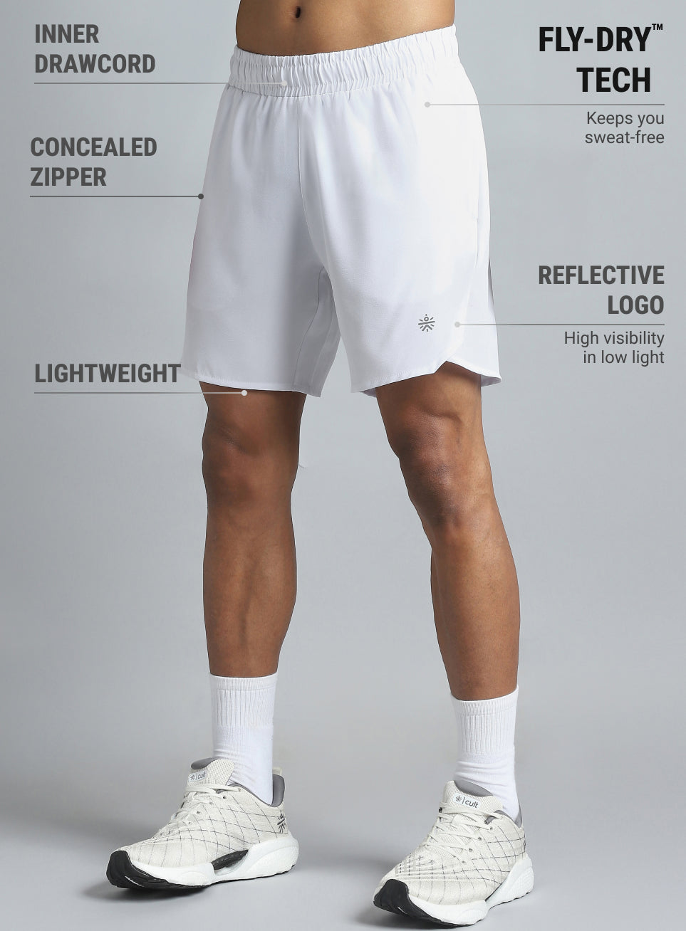Men's White Iconic Running Shorts