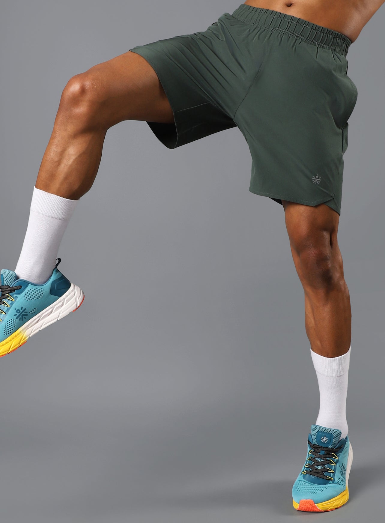 Men's Olive Iconic Running Shorts