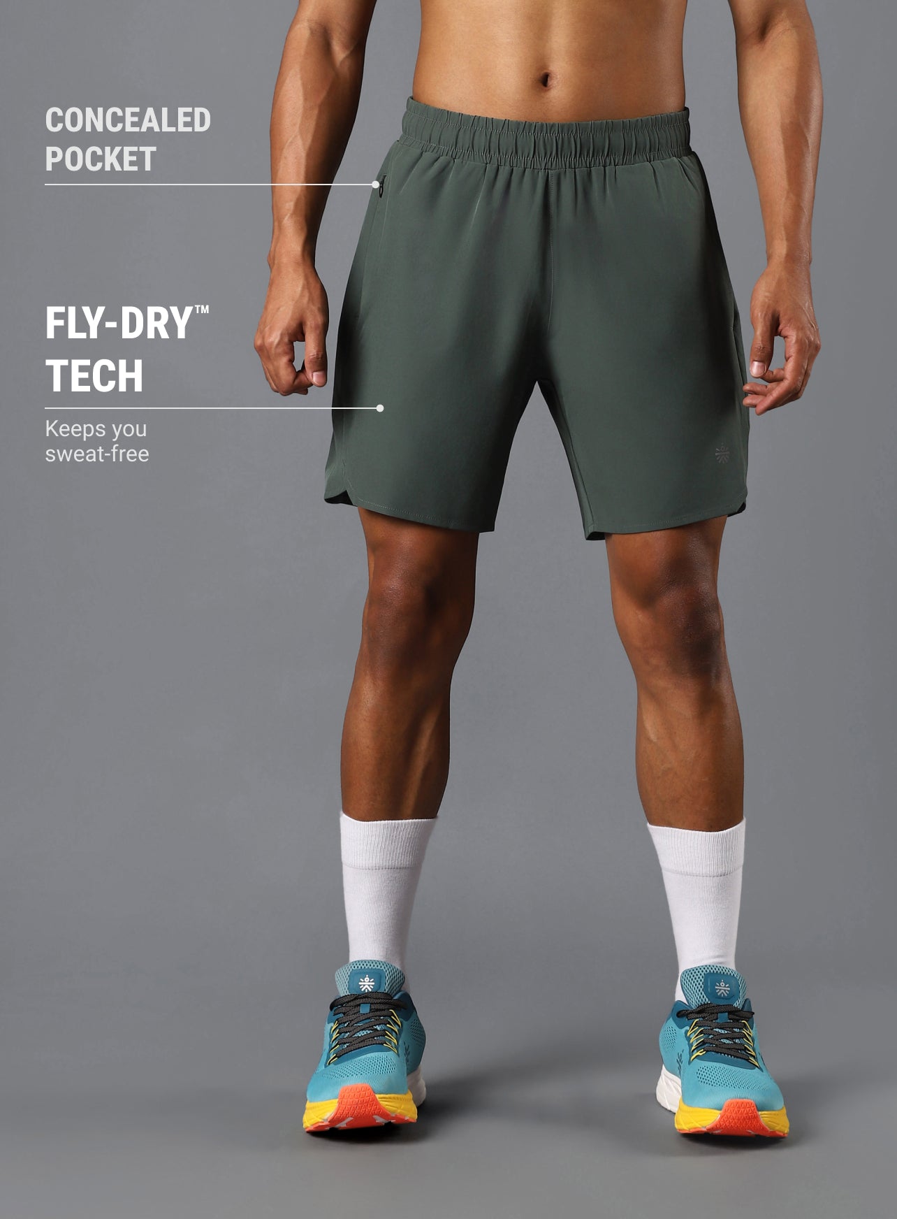 Men's Olive Iconic Running Shorts