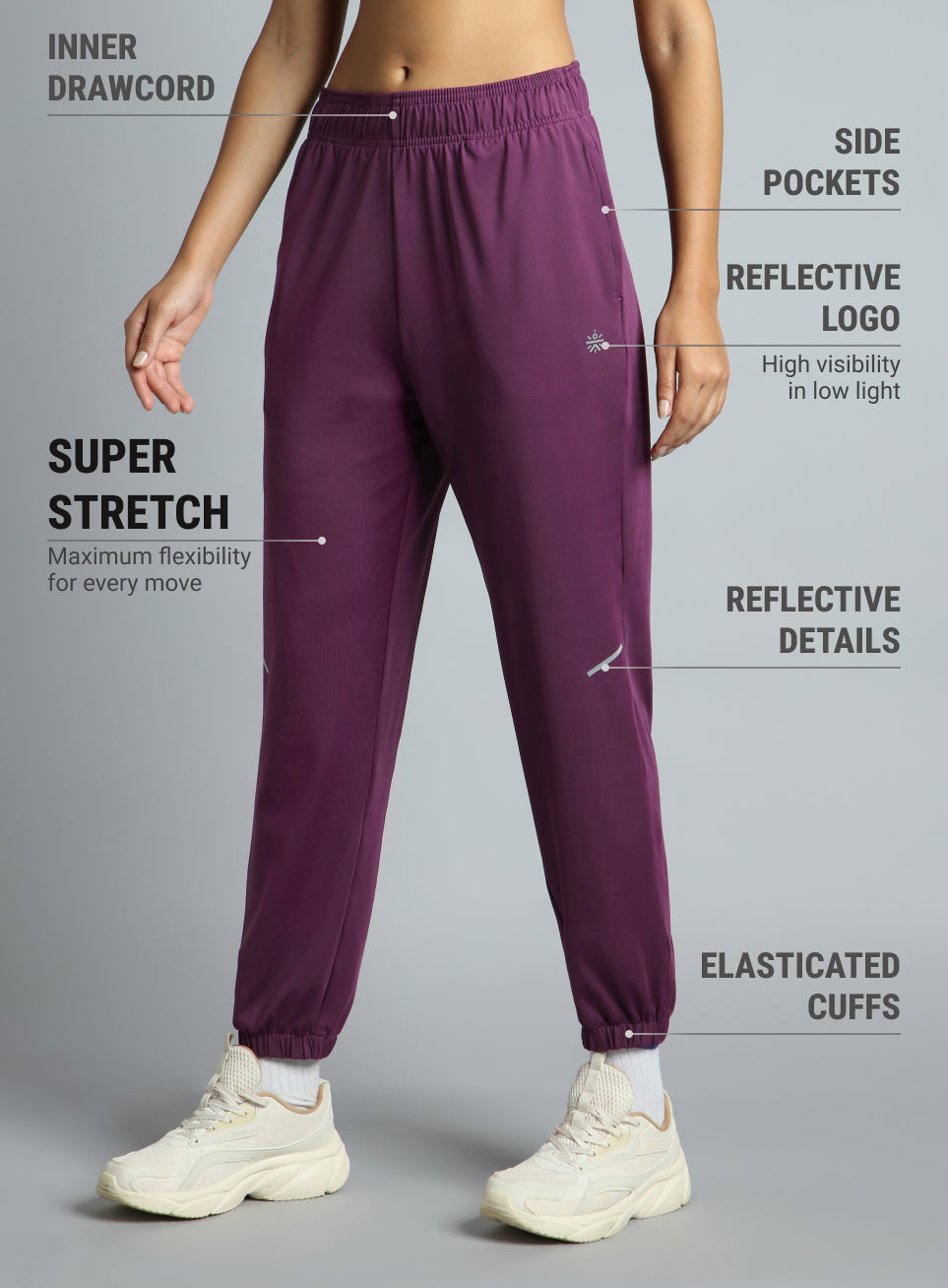 Women's Wine Iconic Running Joggers