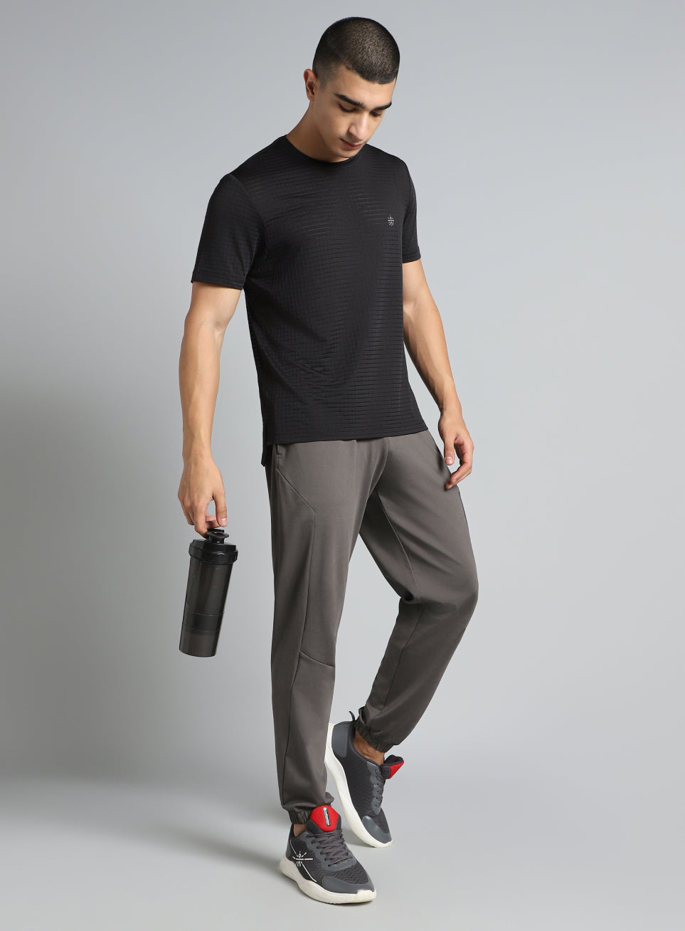 Men's Dark Grey Pace Up Running Joggers
