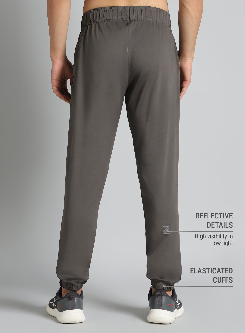 Men's Dark Grey Pace Up Running Joggers