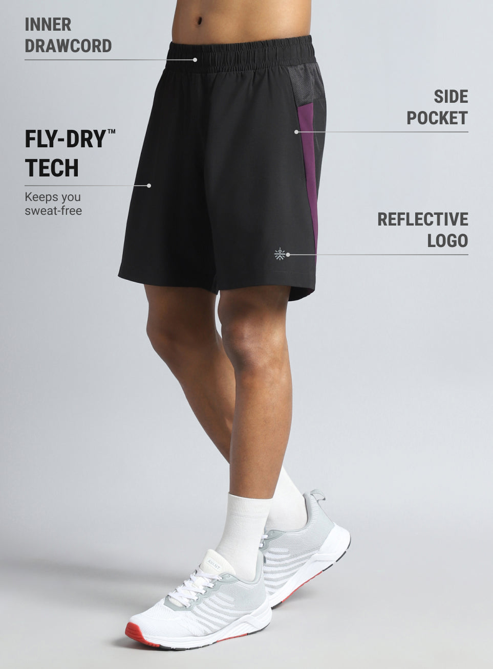 Men's Black Pacer Running Shorts