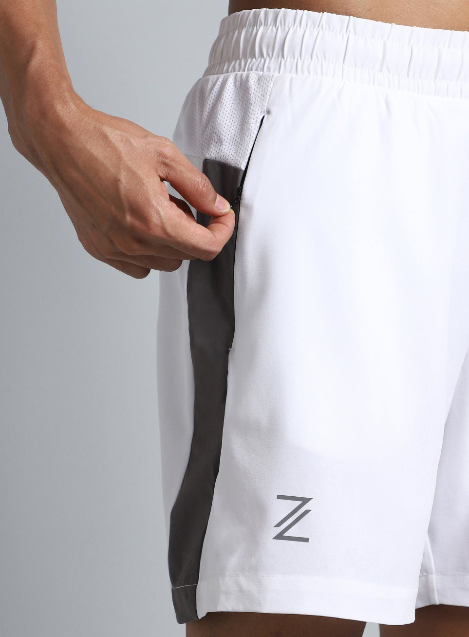 Men's White Pacer Running Shorts