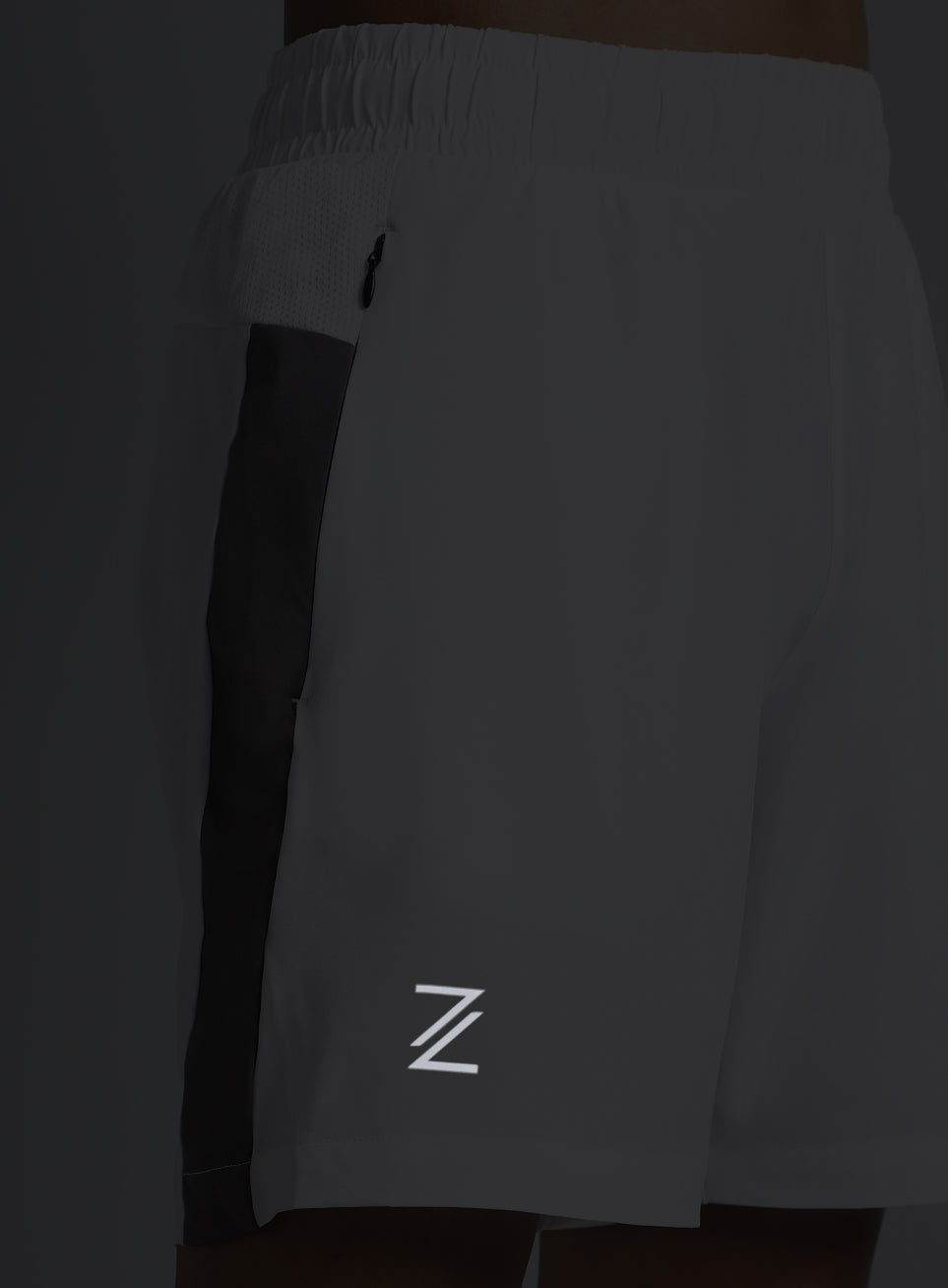 Men's White Pacer Running Shorts