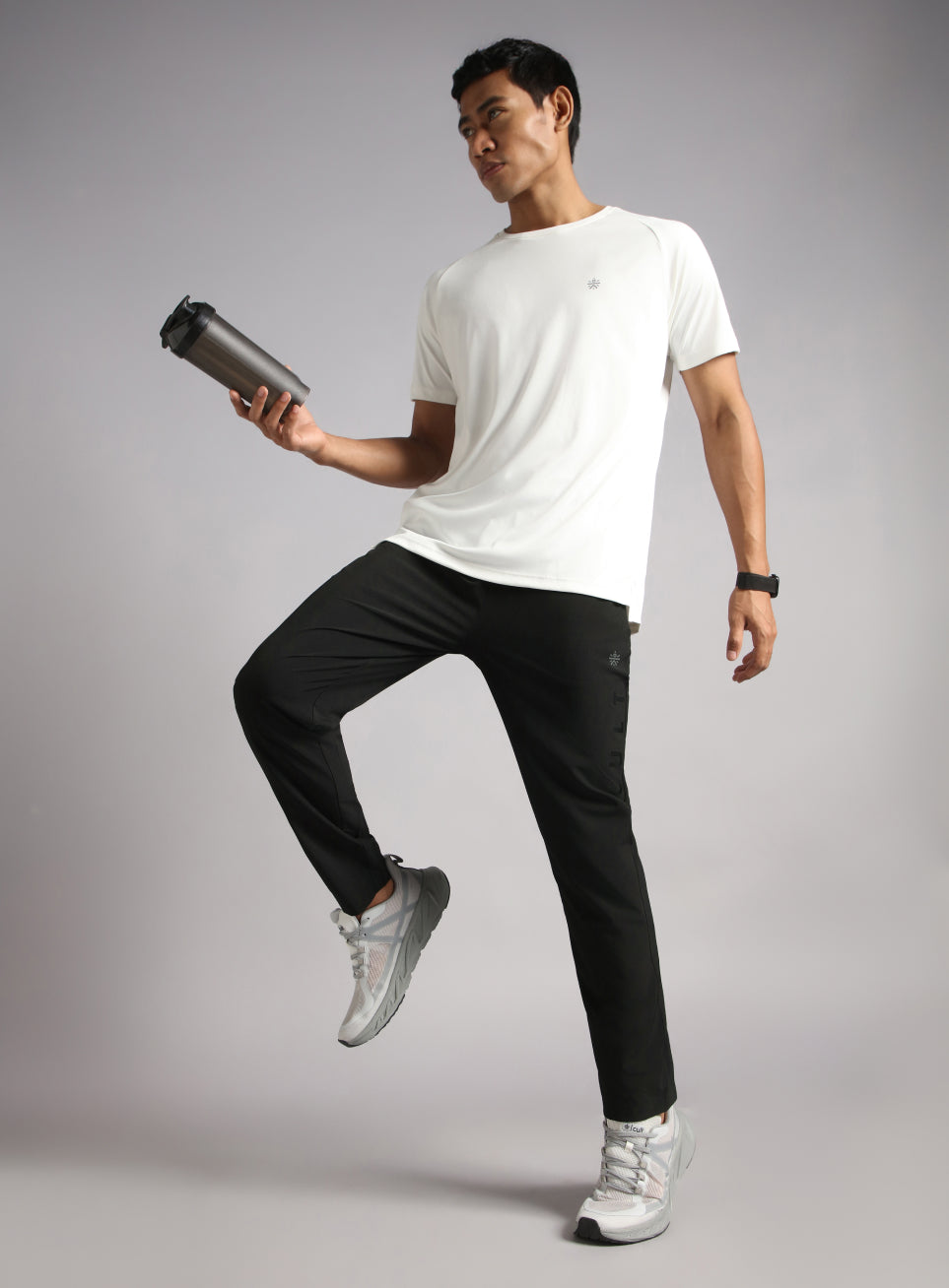 Men's Black Pace up Running Trackpants