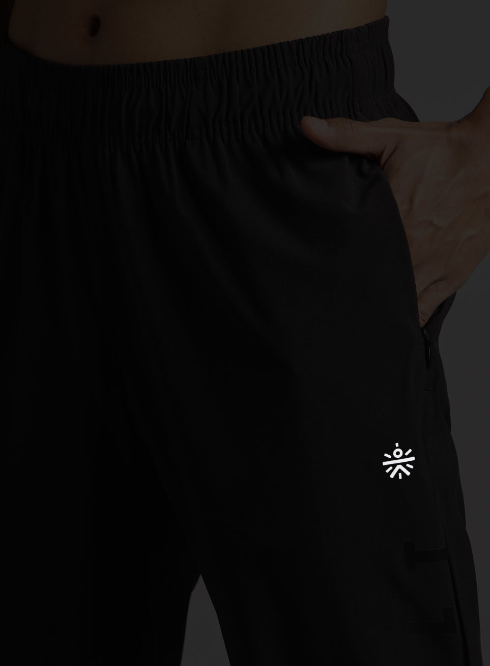 Men's Black Pace up Running Trackpants