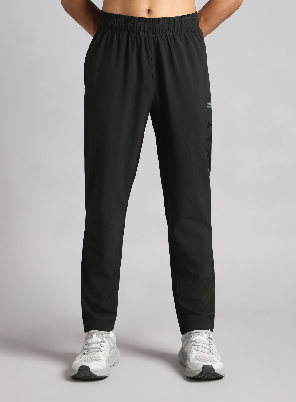 Men's Black Pace up Running Trackpants