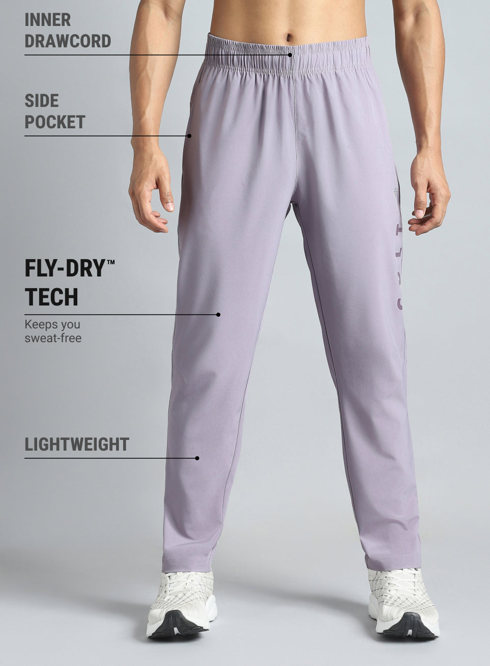 Men's Purple Pace up Running Trackpants