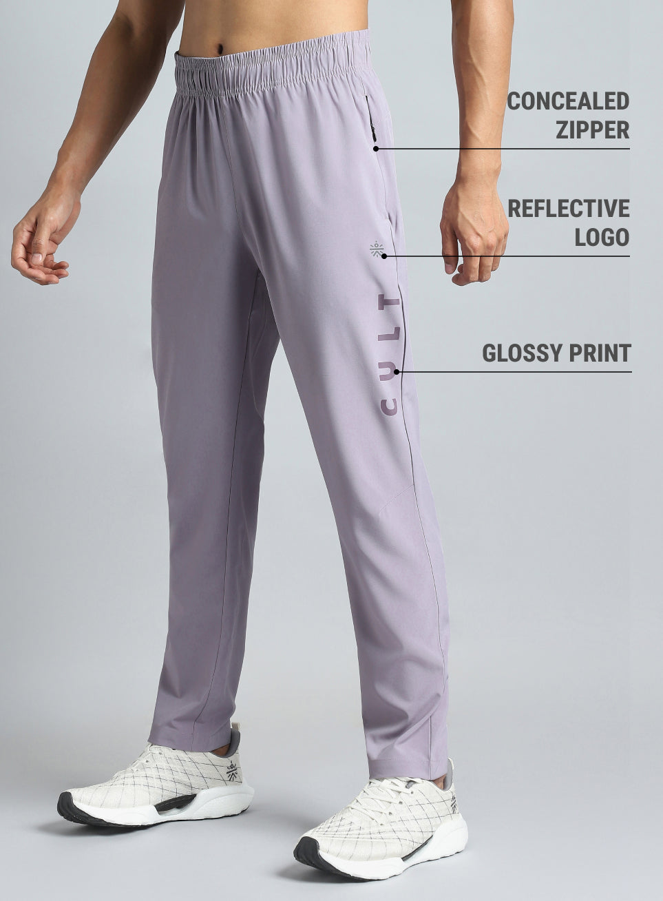 Men's Purple Pace up Running Trackpants