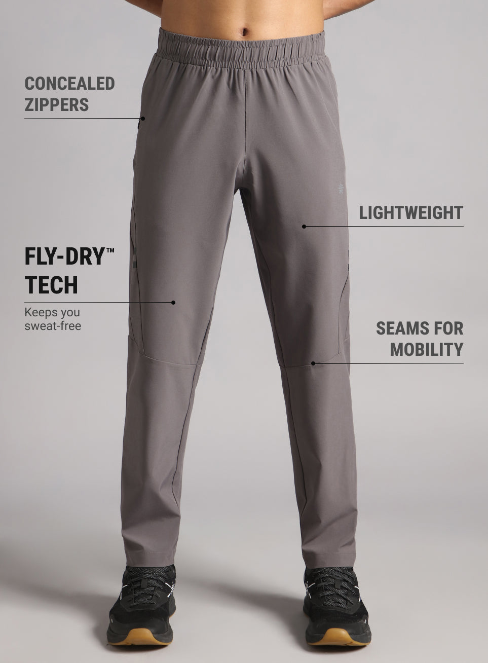 Men's D. Grey Pacer Running Trackpants