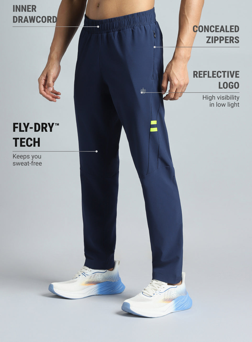 Men's Navy Pacer Running Trackpants