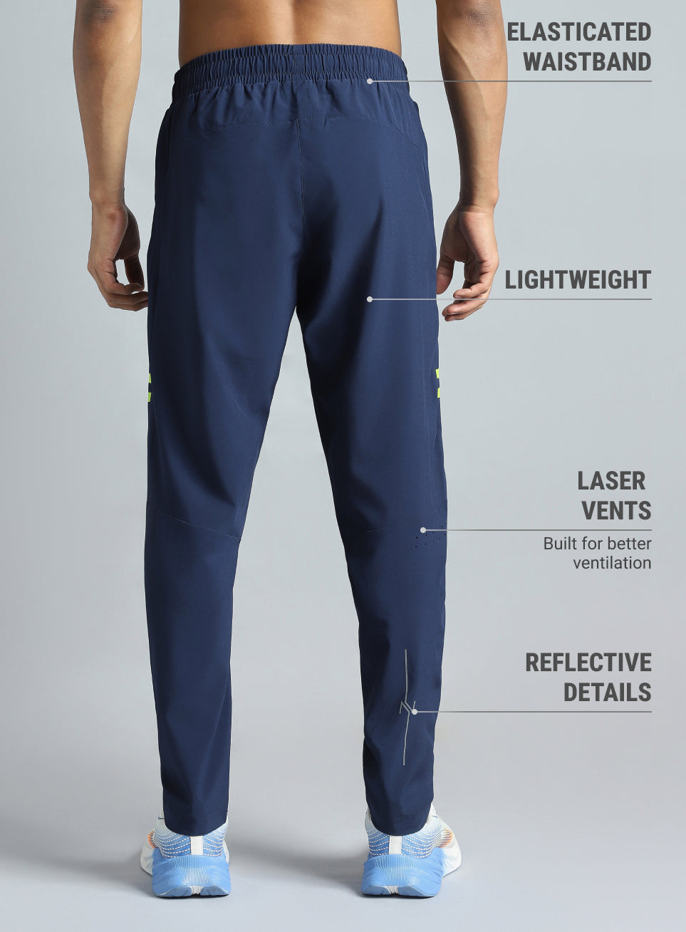 Men's Navy Pacer Running Trackpants