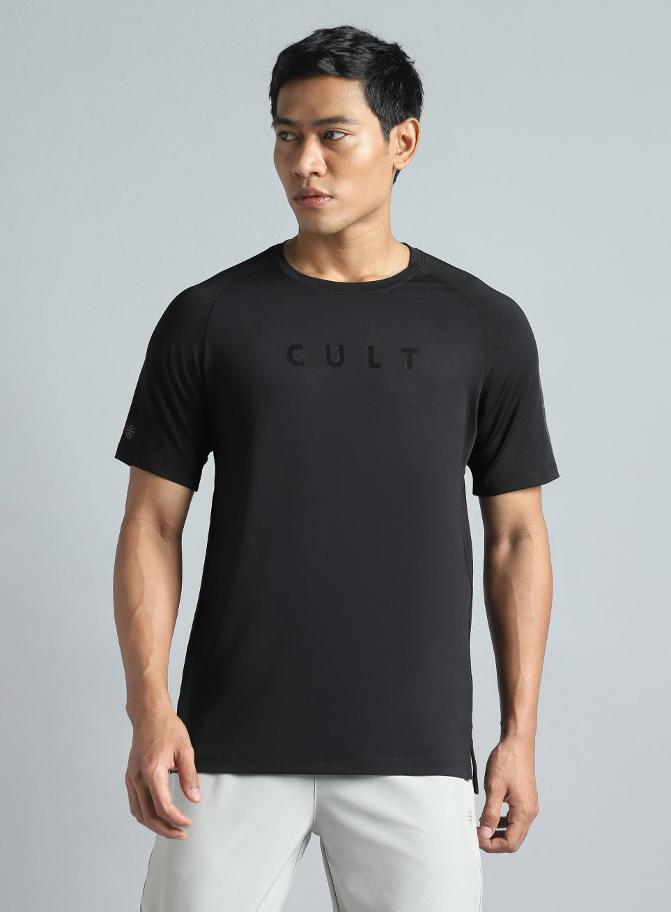 Men's Black Pace up Running T-Shirt