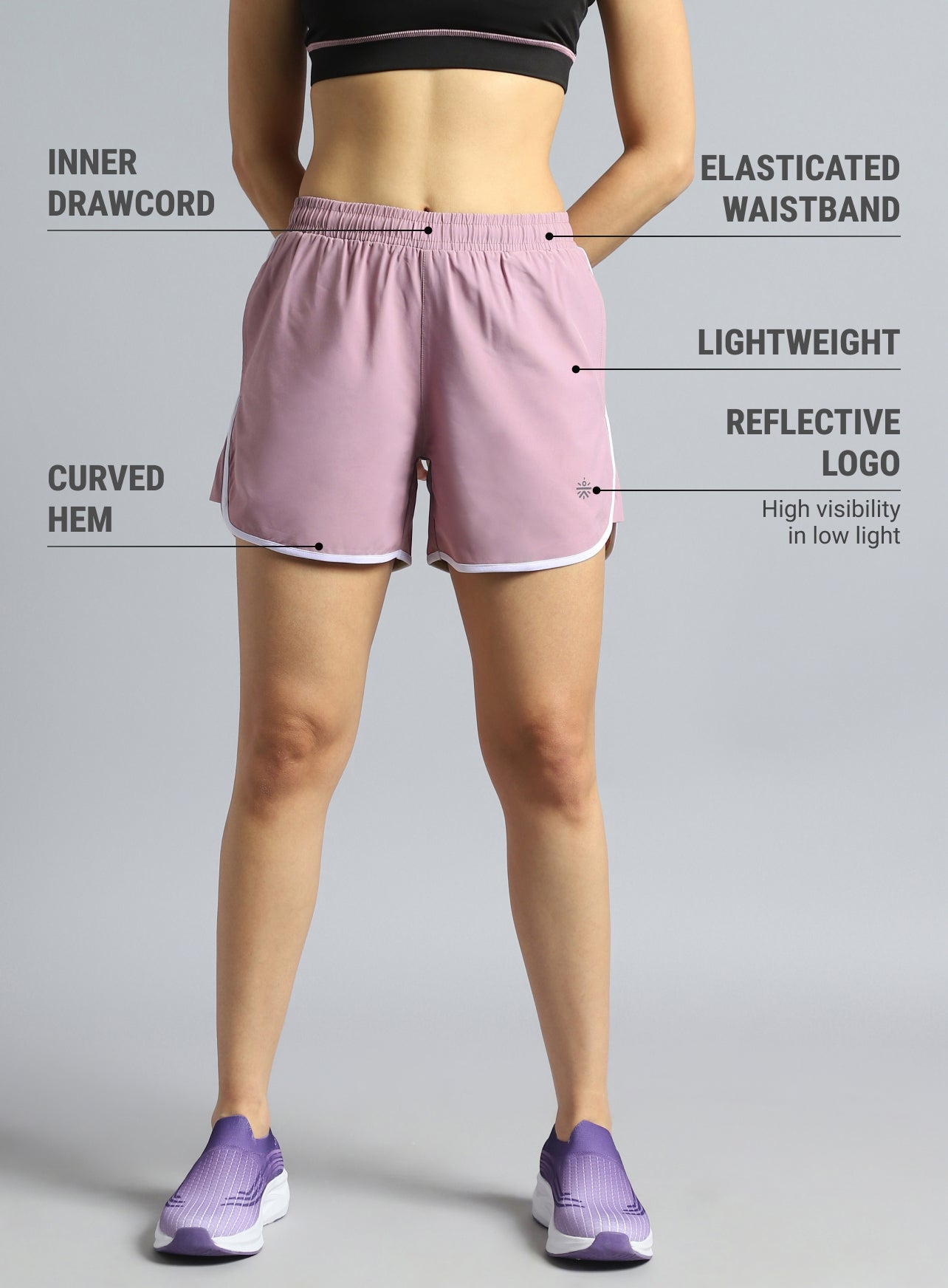 Women's Pink Pace Up Running Shorts