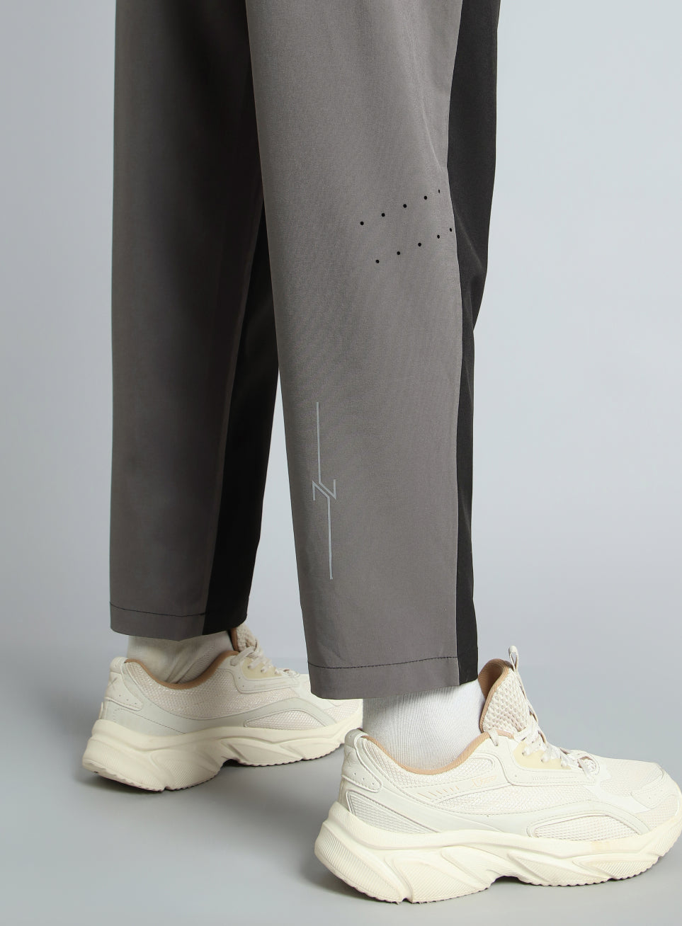 Women's Black Pace Up Running Dual Colour Trackpants