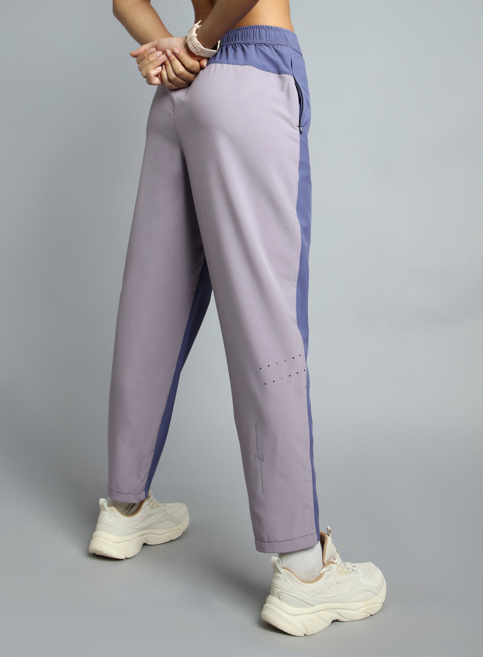 Women's Purple Pace Up Running Dual Colour Trackpants