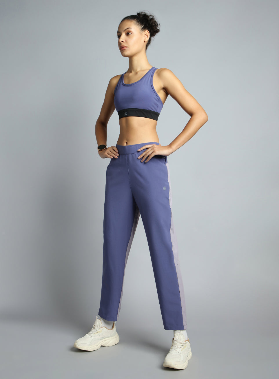 Women's Purple Pace Up Running Dual Colour Trackpants