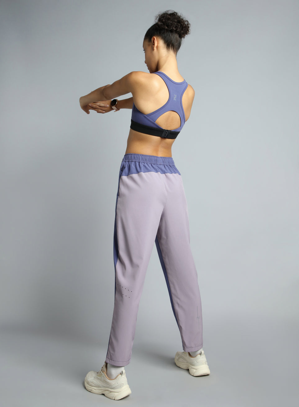 Women's Purple Pace Up Running Dual Colour Trackpants