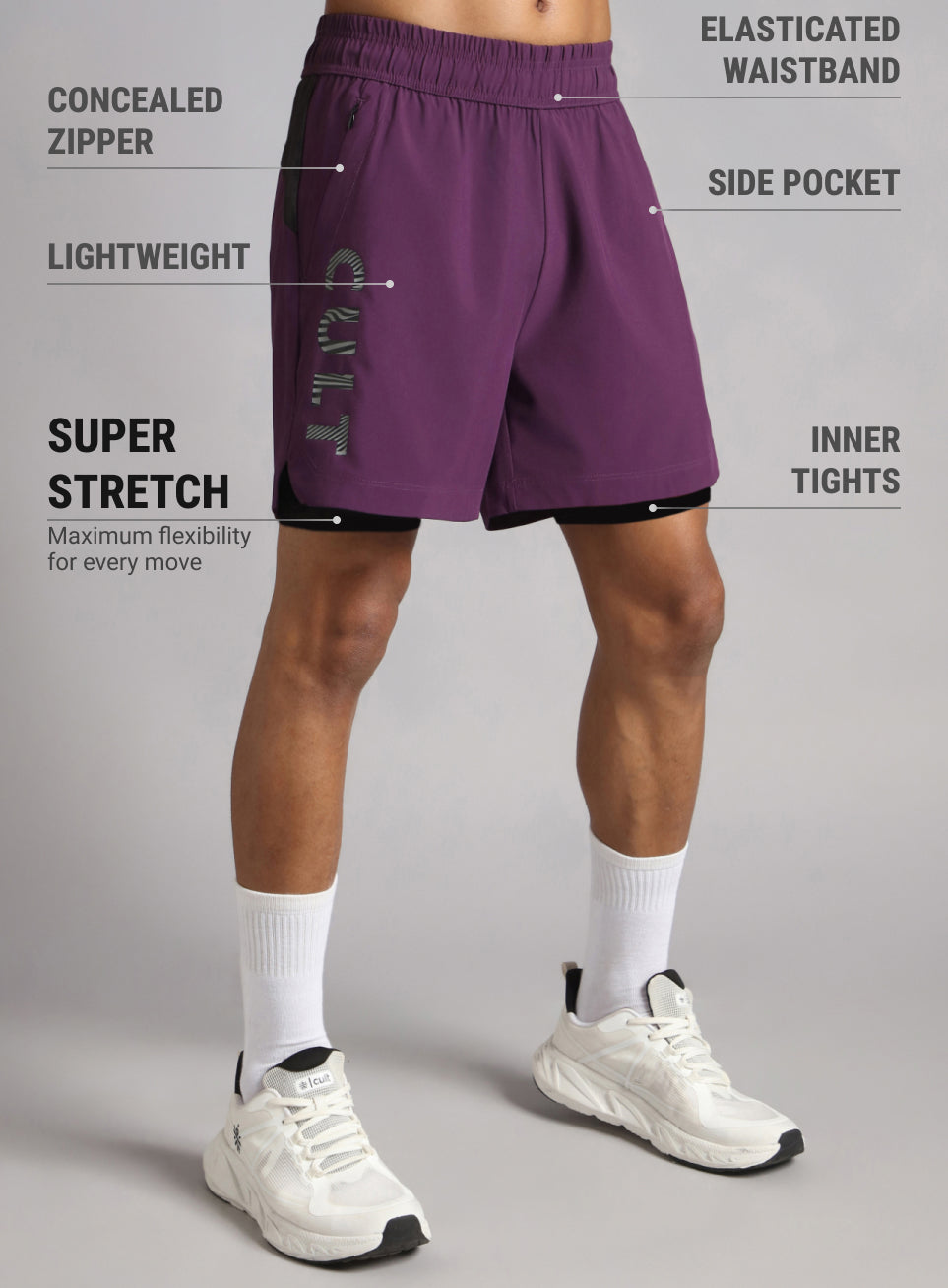 Men's Wine CULT 360 Peformance Training Shorts