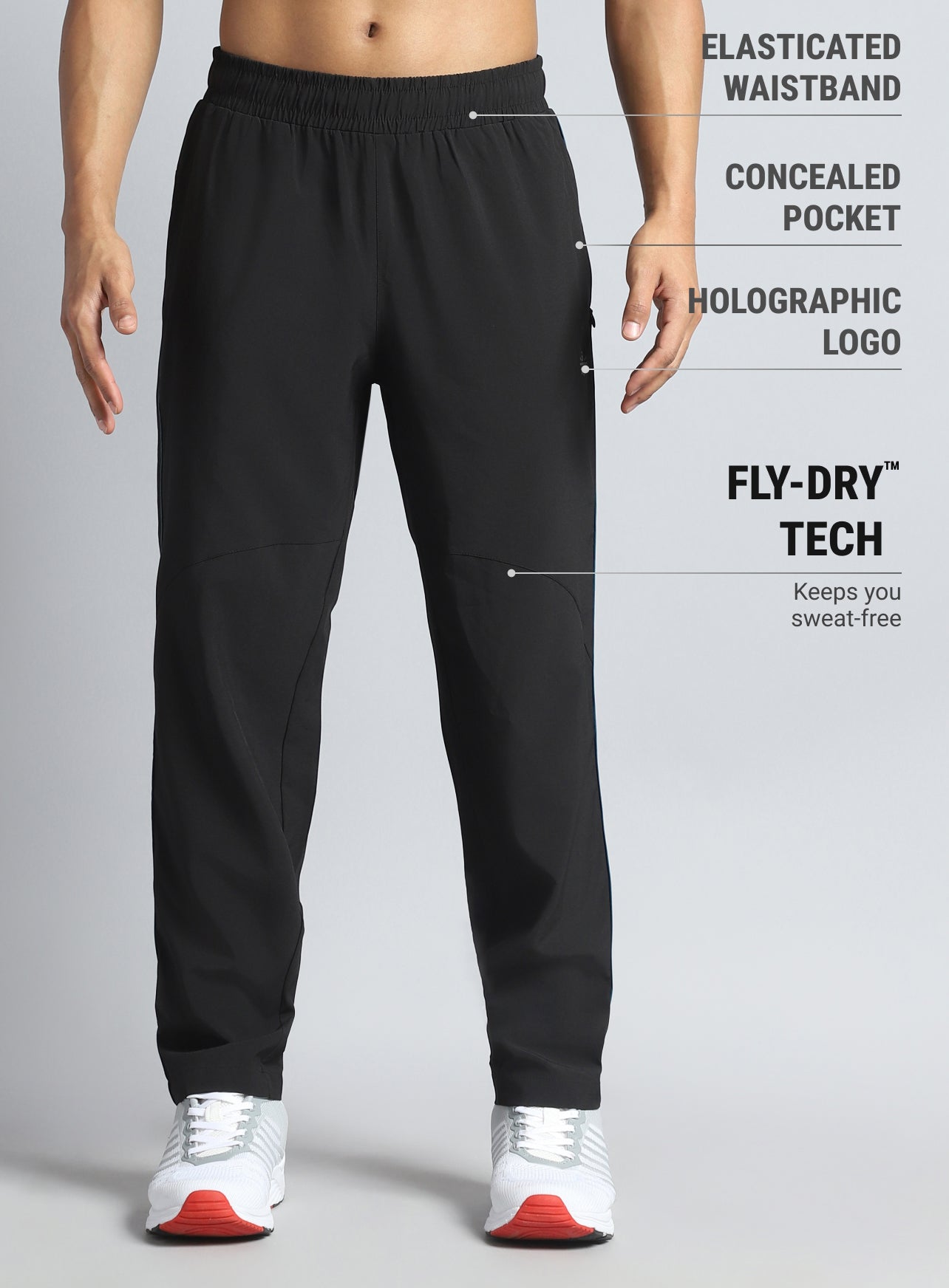 Men's Black Train All Format Trackpants