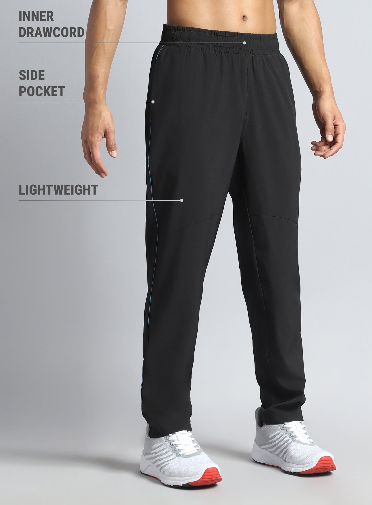 Men's Black Train All Format Trackpants