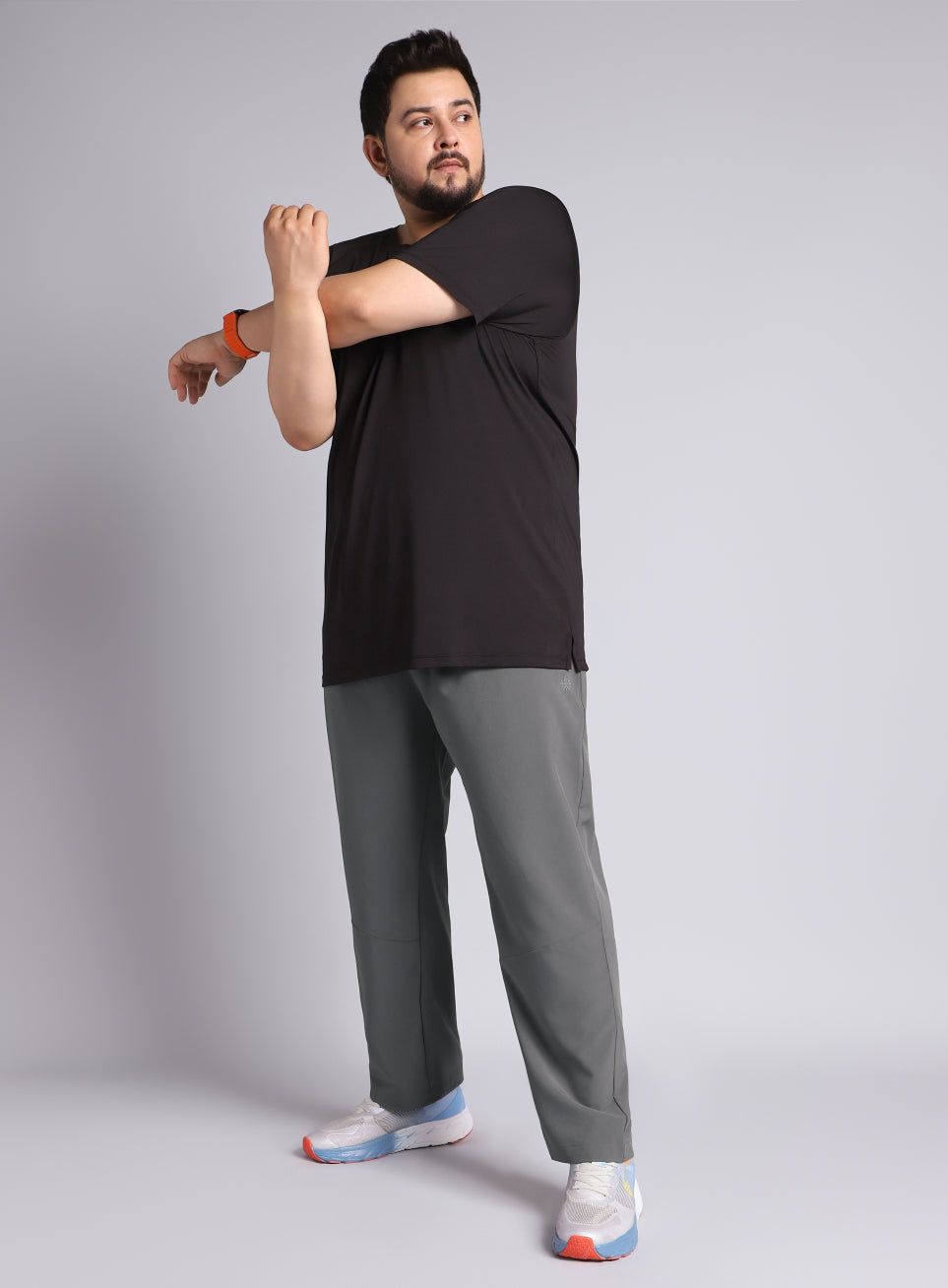 Men's Dark Grey Runner's Essential Plus Size Trackpants