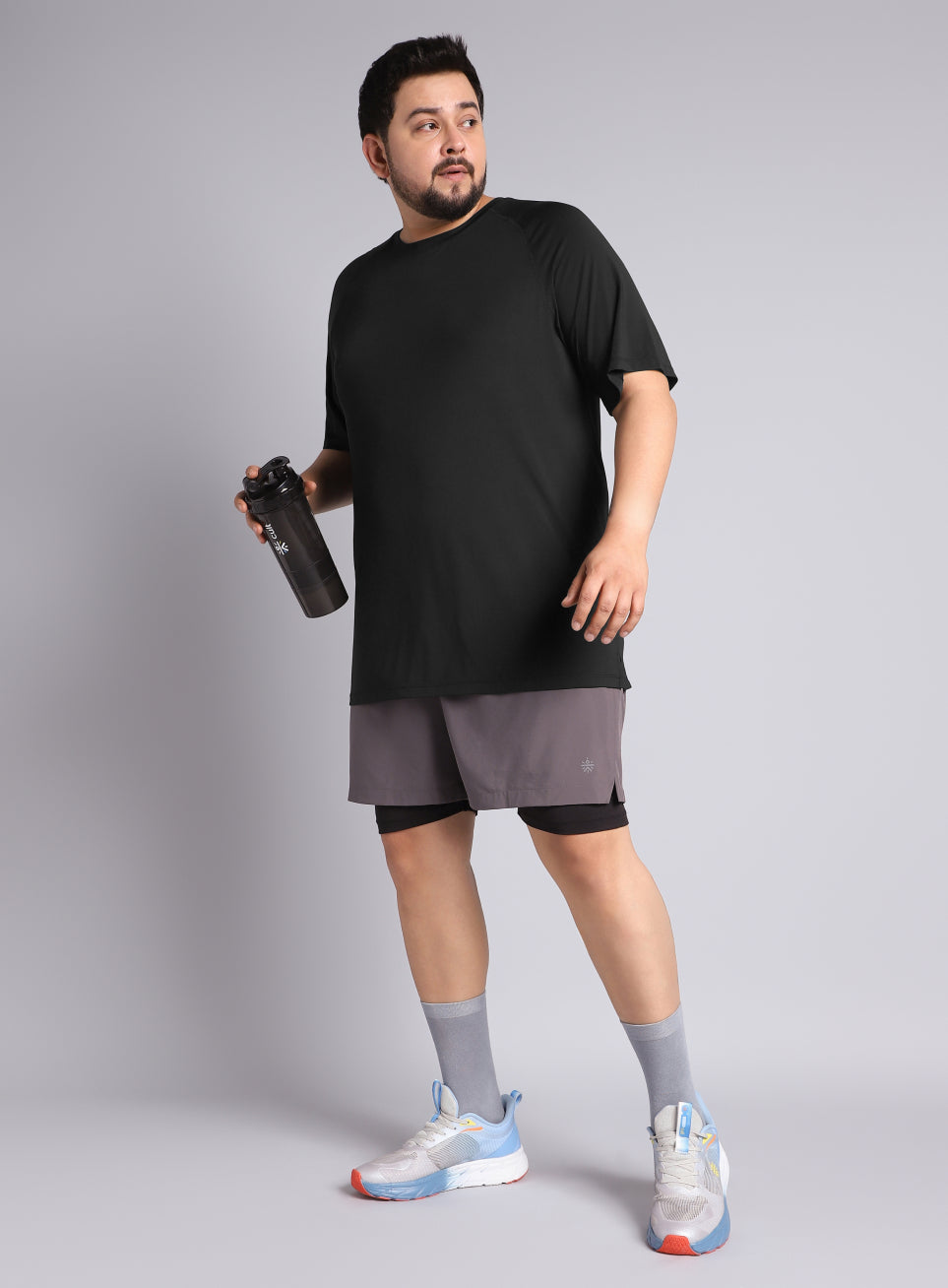 Men's Black Ultimate Running Plus Size regular fit T-shirt